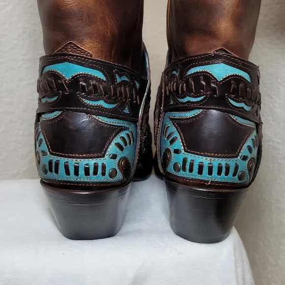 Black Star Women's Chocolate &Teal Boots